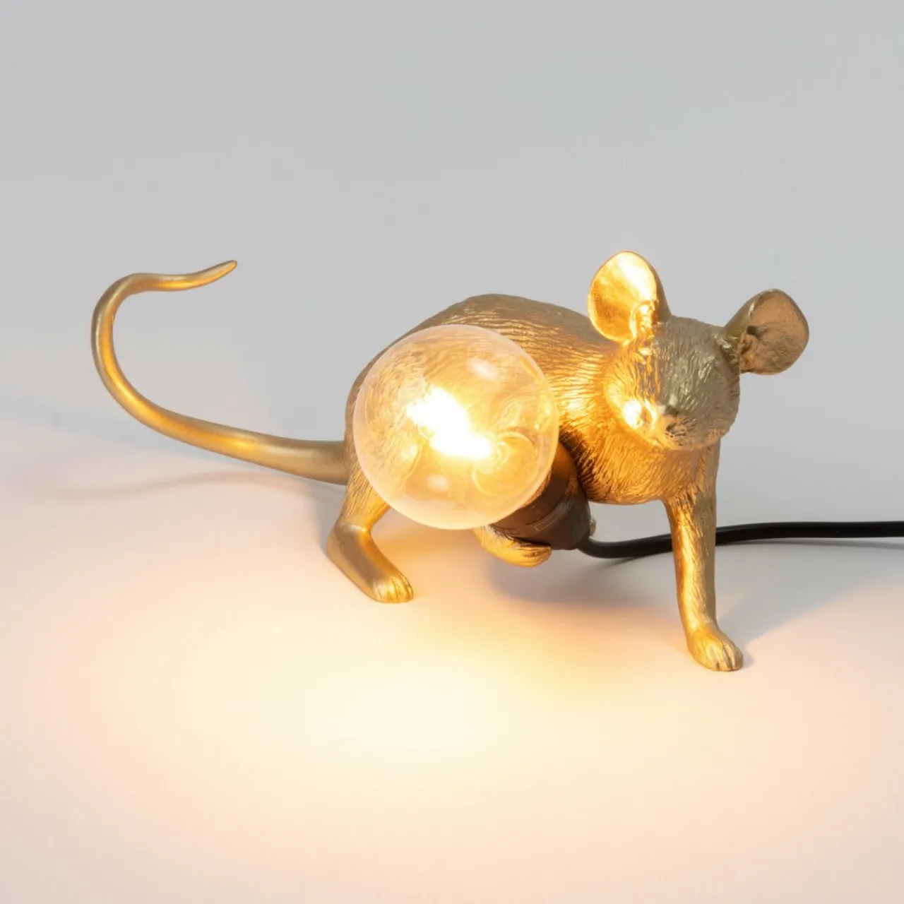 SELETTI Mouse Lamp Lampe LED décorative USB couchée or^ Lampes Décoratives