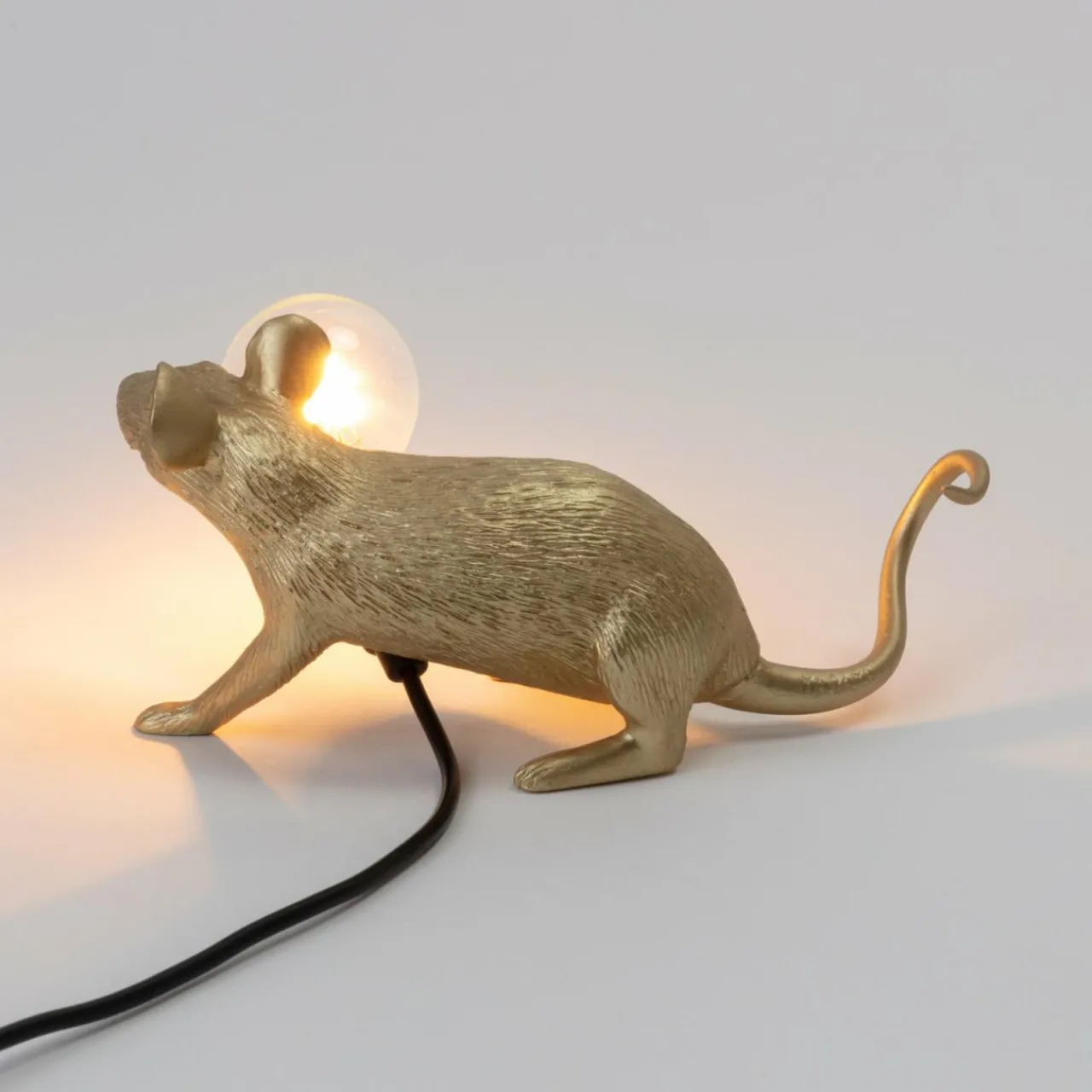 SELETTI Mouse Lamp Lampe LED décorative USB couchée or^ Lampes Décoratives