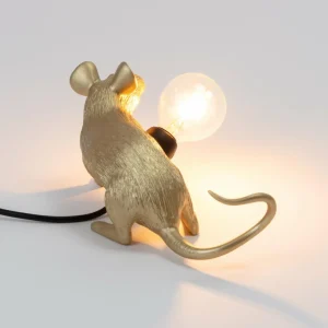 SELETTI Mouse Lamp Lampe LED décorative USB couchée or^ Lampes Décoratives