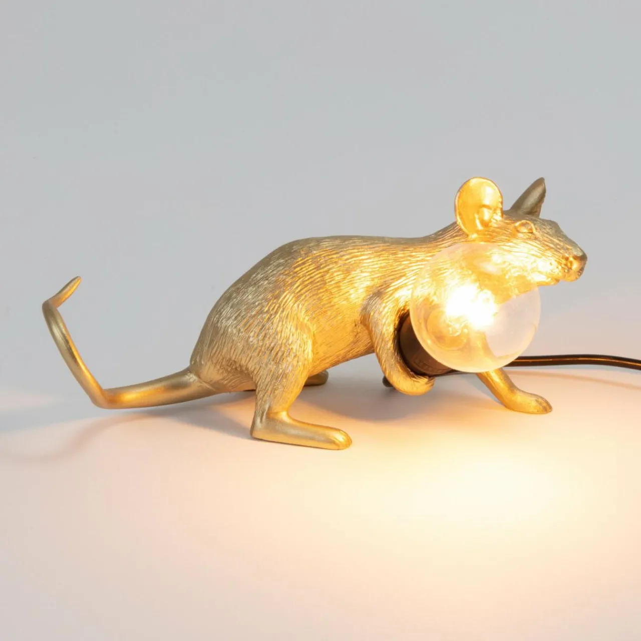 SELETTI Mouse Lamp Lampe LED décorative USB couchée or^ Lampes Décoratives