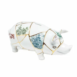 SELETTI tirelire Kintsugi, blanc / multicolore, porcelaine, or^ Meubles & Aménagements