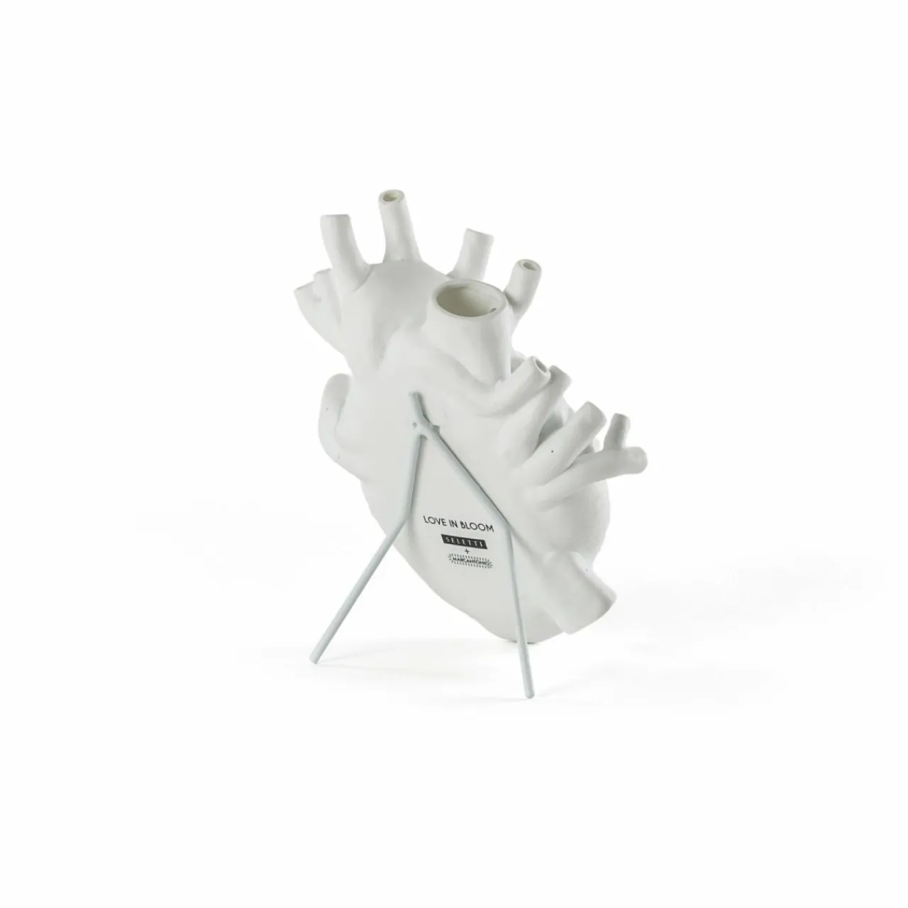 SELETTI Vase Love in Bloom, blanc, forme de cœur, porcelaine^ Meubles & Aménagements