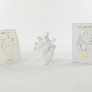 SELETTI Vase Love in Bloom, blanc, forme de cœur, porcelaine^ Meubles & Aménagements