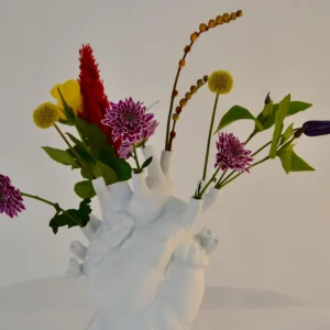 SELETTI Vase Love in Bloom, blanc, forme de cœur, porcelaine^ Meubles & Aménagements