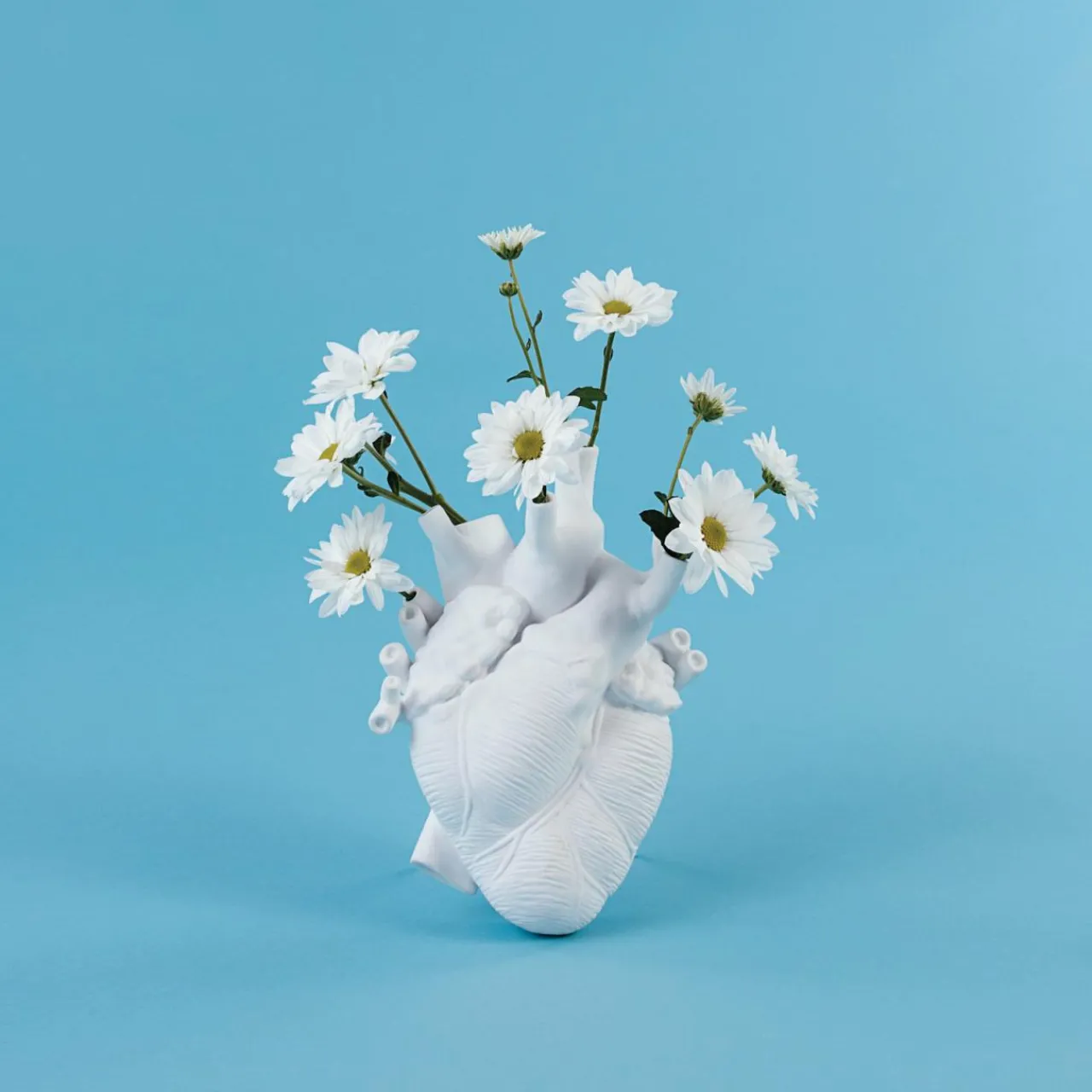 SELETTI Vase Love in Bloom, blanc, forme de cœur, porcelaine^ Meubles & Aménagements