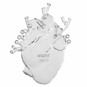 SELETTI Vase Love in Bloom, transparent, hauteur 24 cm, forme de cœur,^ Meubles & Aménagements