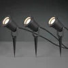 Trio Lighting Spot d'extérieur Ubangi avec piquet en lot de 3^ Projecteurs D'Extérieur