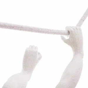 SELETTI Suspension déco LED Monkey Lamp blanche oscillante^ Lampes Décoratives