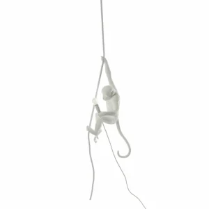 SELETTI Suspension déco LED Monkey Lamp blanche, suspendue^ Lampes Décoratives