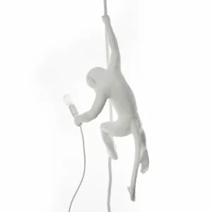 SELETTI Suspension déco LED Monkey Lamp blanche, suspendue^ Lampes Décoratives