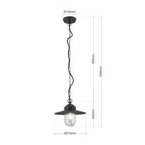 ORION Suspension d'extérieur Edward, anthracite, Ø 27,5 cm, aluminium^ Suspensions D'Extérieur