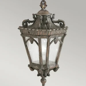 KICHLER Suspension d'extérieur Tournai, Ø 19 cm, bronze, aluminium, verre^ Suspensions D'Extérieur