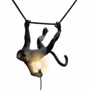 SELETTI Suspension LED Monkey Lamp oscillante noire^ Lampes Décoratives
