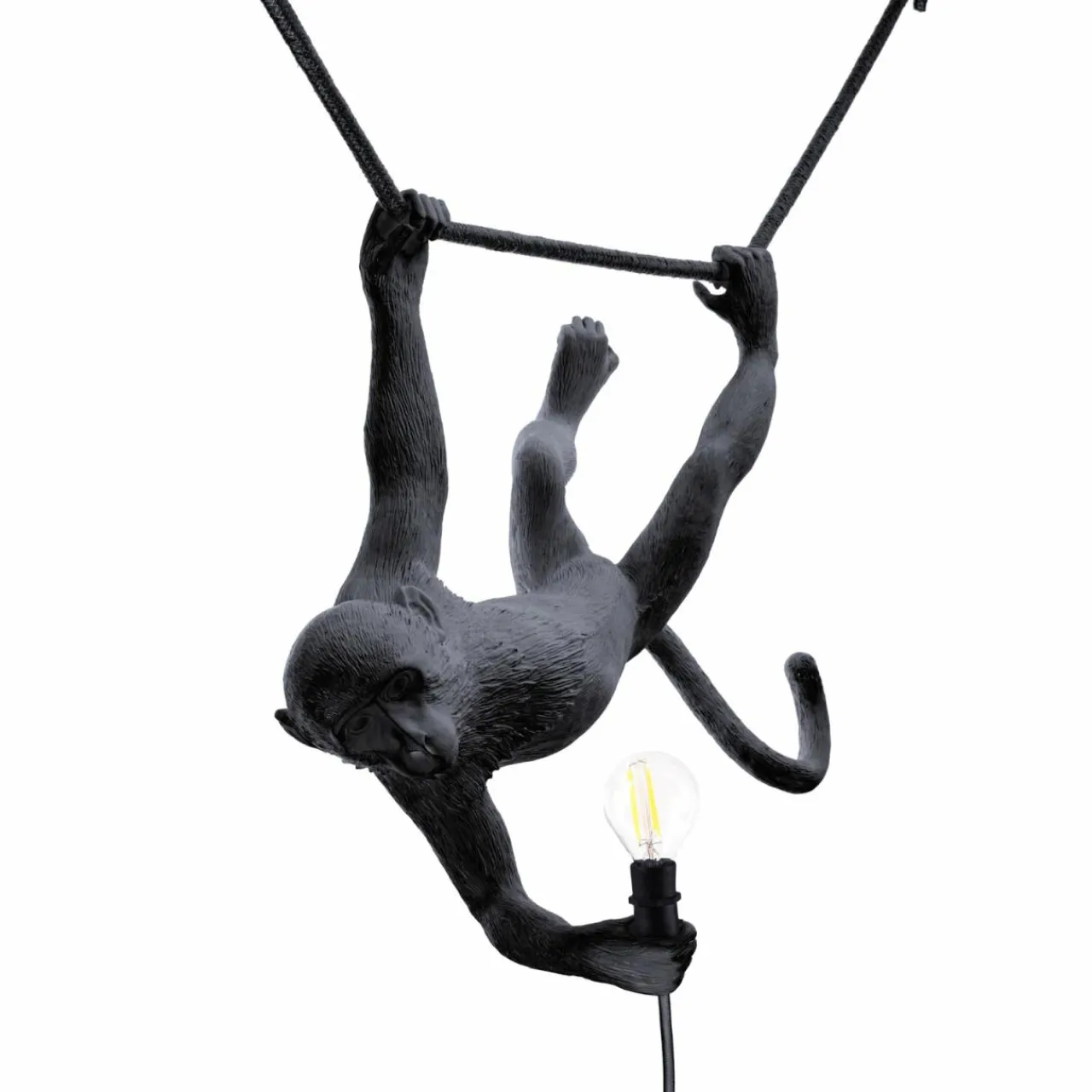 suspension_led_monkey_lamp_oscillante_noire_1.webp SELETTI Suspension LED Monkey Lamp oscillante noire^ Lampes Décoratives