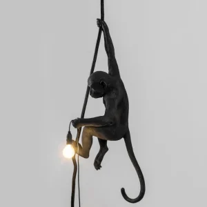 SELETTI Suspension LED Monkey Lamp suspendue noire^ Lampes Décoratives