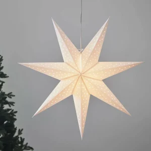 Markslöjd Étoile Clara à suspendre, velours Ø 75 cm, blanc^ Lumière De Noël