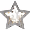 STAR TRADING Étoile décorative LED Faune en bois, hauteur 24 cm^ Lumière De Noël
