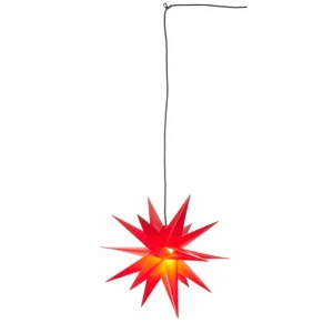 STERNTALER Étoile d’extérieur Ganesha 18 branches rouge^ Lumière De Noël