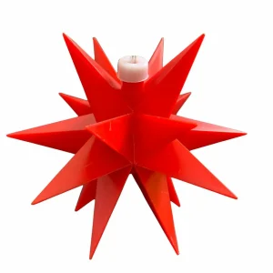 Deco Trend Étoile LED extérieur, pile, 18 bras Ø 12 cm, rouge^ Lumière De Noël
