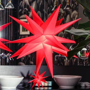 STERNTALER Étoile LED intérieur extérieur pile Ø 25 cm rouge^ Lumière De Noël