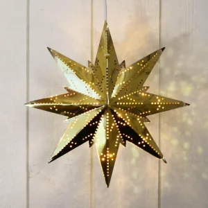 STAR TRADING Étoile métallique dorée Mini^ Lumière De Noël