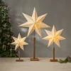 STAR TRADING Étoile sur pied Karo Maxi chêne naturel/blanche^ Lumière De Noël