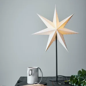 Markslöjd Étoile sur pied Lively, blanche/noire^ Lumière De Noël