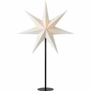 Markslöjd Étoile sur pied Lively, blanche/noire^ Lumière De Noël