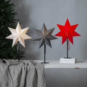 STAR TRADING Étoile sur pied Mixa métal/papier noire/blanche^ Lumière De Noël