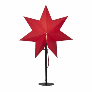 STAR TRADING Étoile sur pied Mixa métal/papier noire/rouge^ Lumière De Noël
