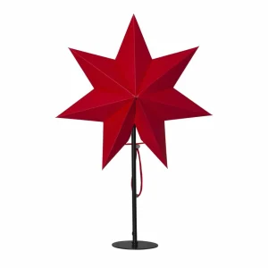 STAR TRADING Étoile sur pied Mixa métal/papier noire/rouge^ Lumière De Noël