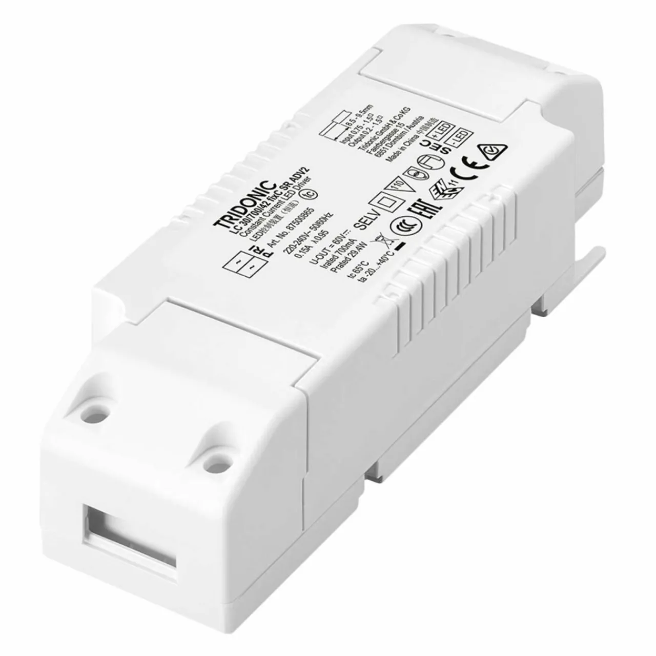 tridonic_driver_led_lc_w_ma_fixc_sr_adv_0-4.webp TRIDONIC driver LED LC 30W 700mA fixC SR ADV2^ Bloc D'Alimentation Courant Constant