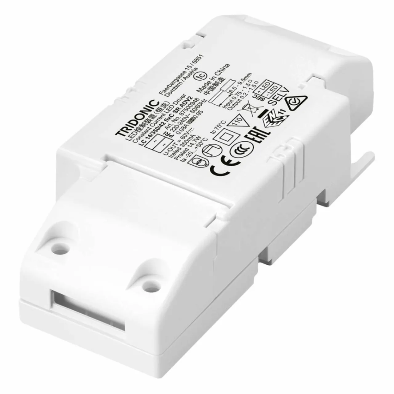 tridonic_driver_led_lc_w_ma_fixc_sr_adv_0-6.webp TRIDONIC driver LED LC 14W 350mA fixC SR ADV2^ Bloc D'Alimentation Courant Constant