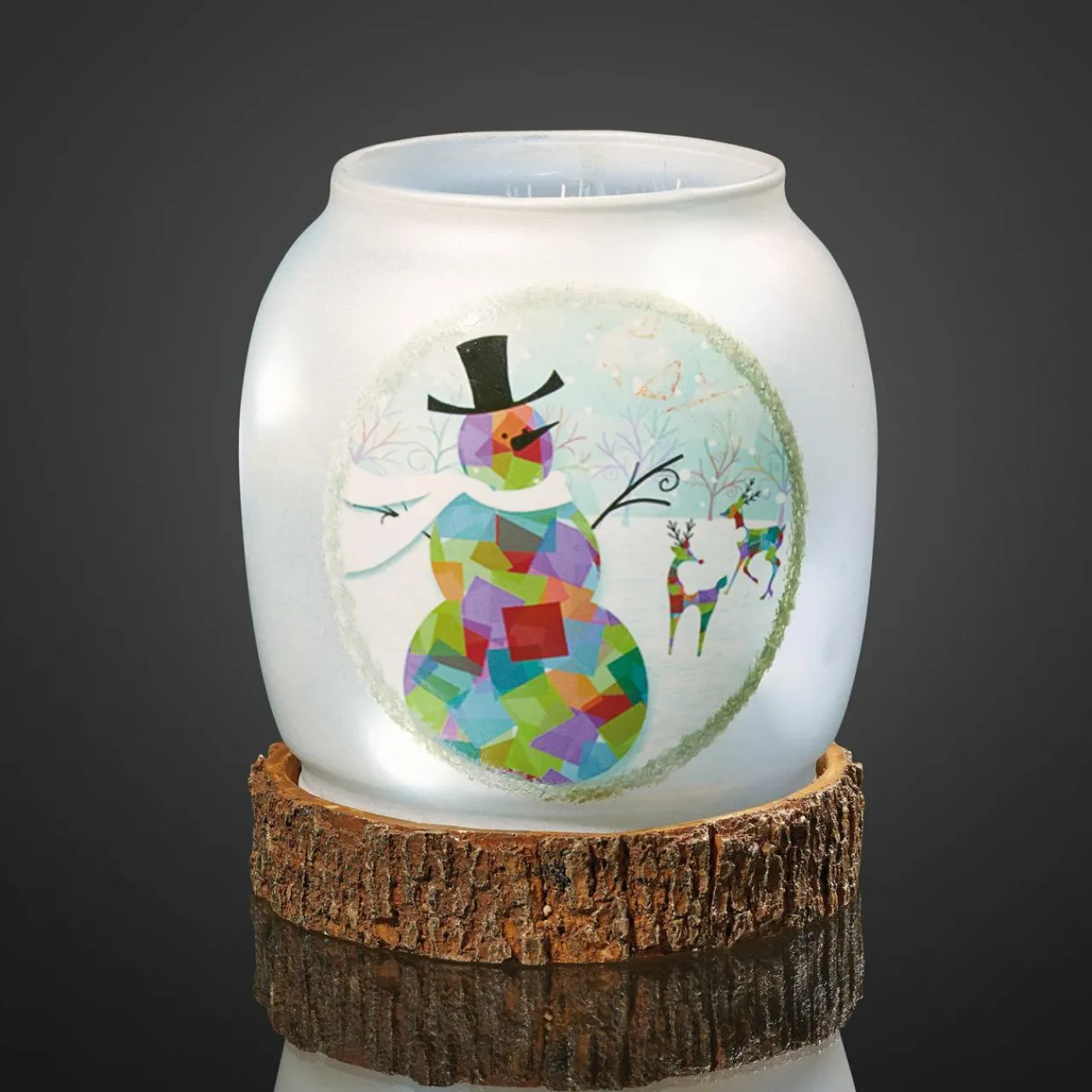 vase_en_verre_led_bonhomme_de_neige__pile_0.webp Hellum Vase en verre LED Bonhomme de neige, à pile^ Lumière De Noël