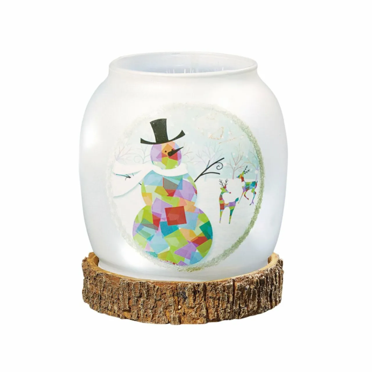 vase_en_verre_led_bonhomme_de_neige__pile_1.webp Hellum Vase en verre LED Bonhomme de neige, à pile^ Lumière De Noël