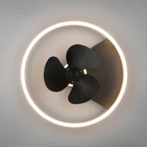 Reality Leuchten Ventilateur Borgholm avec LED, CCT, noir^ Ventilateurs