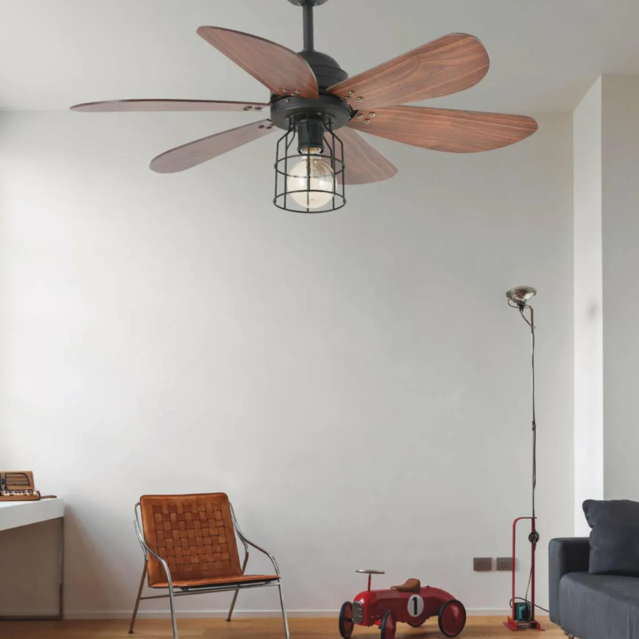 ventilateur_chicago_avec_lampe_en_forme_de_cage_1.webp FARO BARCELONA Ventilateur Chicago avec lampe en forme de cage^ Ventilateurs