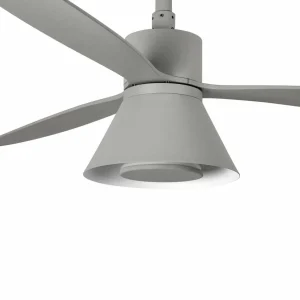 FARO BARCELONA Ventilateur de plafond Amelia Cone lampe LED gris^ Ventilateurs