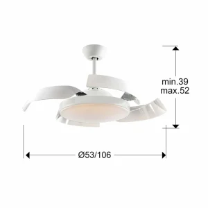 Schuller Valencia Ventilateur de plafond Enzo LED, dim, CCT, blanc^ Ventilateurs