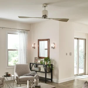 KICHLER Ventilateur de plafond Ferron, pales nickel^ Ventilateurs
