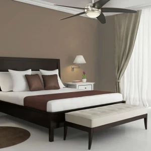 Westinghouse Ventilateur de plafond LED Bendan, pales en wengé^ Ventilateurs