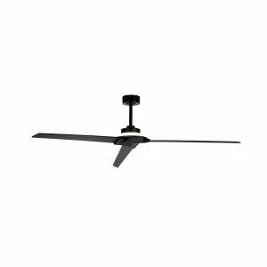 Mantra Iluminación Ventilateur de plafond LED Brisa noir/bois DC silencieux 175 cm CCT^ Ventilateurs