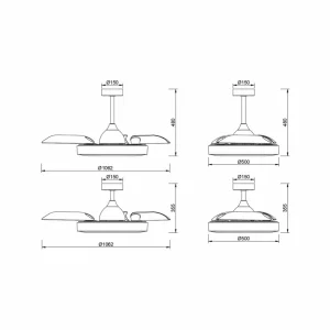 Mantra Iluminación Ventilateur de plafond LED Coin bois Moteur DC silencieux Ø 106 cm CCT^ Ventilateurs