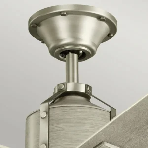 KICHLER Ventilateur de plafond LED Colerne 52, nickel/noyer blanc^ Ventilateurs