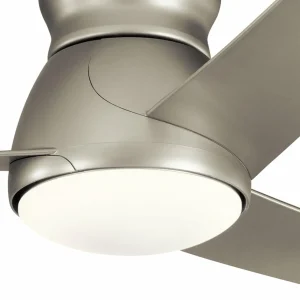 KICHLER Ventilateur de plafond LED Eris IP44 nickel brossé^ Ventilateurs