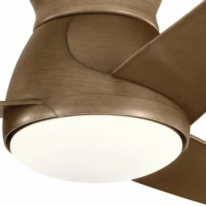 KICHLER Ventilateur de plafond LED Eris IP44 noyer^ Ventilateurs