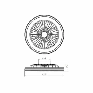 Mantra Iluminación Ventilateur de plafond LED Gamer Big noir DC silencieux 56cm CCT RVB^ Ventilateurs