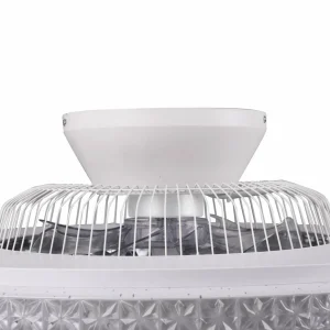 Reality Leuchten Ventilateur de plafond LED Harstad, cadre cristal^ Ventilateurs