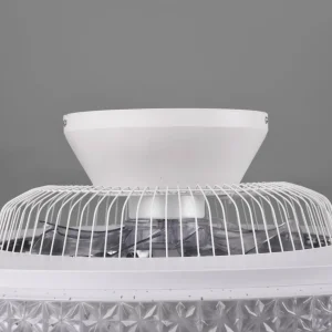 Reality Leuchten Ventilateur de plafond LED Harstad, cadre cristal^ Ventilateurs