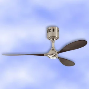 CasaFan Ventilateur de plafond LED Helico Paddel, silencieux, noyer Ø 132 cm^ Ventilateurs